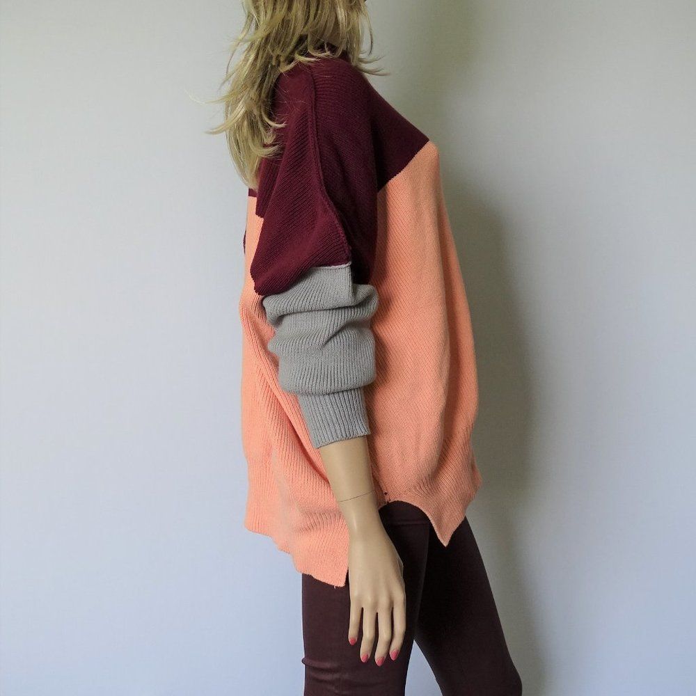 Free People Easy Street  Color Block Sweater New - Picture 2 of 3